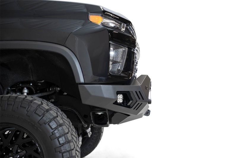 Chevrolet Silverado 2500 Bumper - Front - Addictive Desert Designs - Bomber HD - Hammer Black with Satin Black panels - `20-`27